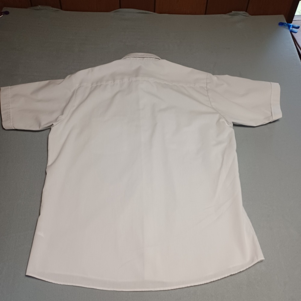 Edwards Mens White Short‎ Sleeve Button Up Uniform Shirt Security Transit Large